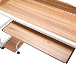 Nordara Overbed Table Height Adjustable Mobile Desk with Laptop Cart & Wheels in Brown - Size: 0.5m x 1m - thumbnail 4