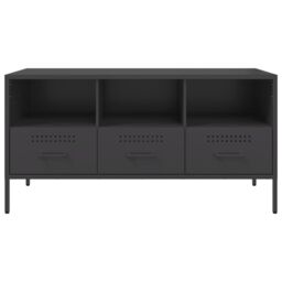 Berkfield Home TV Cabinet Black 100.5x39x50.5 cm Steel - thumbnail 6