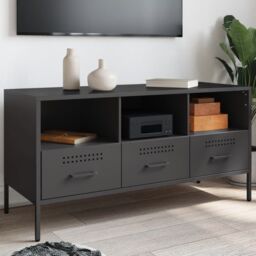 Berkfield Home TV Cabinet Black 100.5x39x50.5 cm Steel