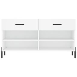 Berkfield Home Shoe Bench White 102x35x55 cm Engineered Wood - Size: 102 x 35 x 55 cm - thumbnail 6
