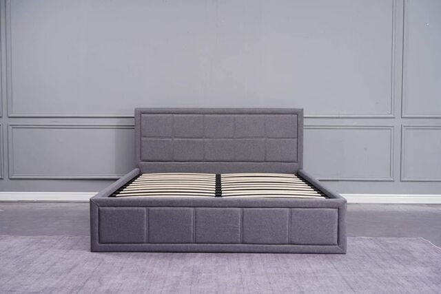 KOSY KOALA Ottoman Storage Bed Grey 4ft6 Double with 1 Mattress Wooden Fabric Bedroom Furniture - image 1