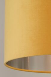Lighting Collection Ochre Velvet Drum Shade Silver Inner D45Cm Lamp Shade in Yellow - thumbnail 3