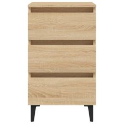 Berkfield Home Bed Cabinet with Metal Legs Sonoma Oak 40x35x69 cm in Brown - Size: 40 x 35 x 69 cm - thumbnail 5
