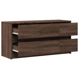 Berkfield Home TV Cabinet with LED Brown Oak 100x34x50 cm Engineered Wood - Size: 100 x 34 x 50 cm - thumbnail 9