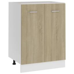 Berkfield Home Durable Bottom Cabinet Sonoma Oak 60x46x81.5 cm Engineered Wood in Brown - thumbnail 2