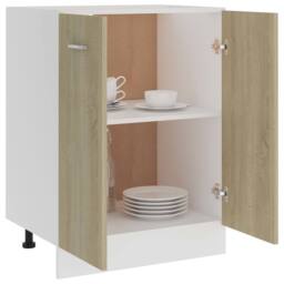Berkfield Home Durable Bottom Cabinet Sonoma Oak 60x46x81.5 cm Engineered Wood in Brown - thumbnail 4