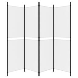 Berkfield Home 4-Panel Room Divider White 200x180 cm Fabric - thumbnail 5