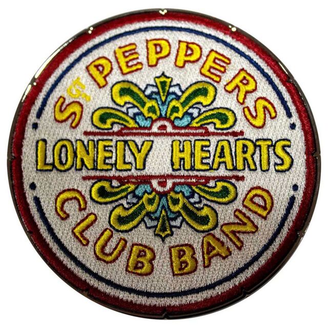 Beatles Sgt Pepper Drum Patch Fridge Magnet in White - image 1