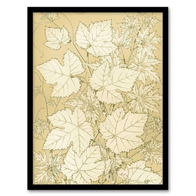 Artery8 Leaves From Nature No 2 Botanical Jones Vintage Framed Wall Art Print in Beige - Size: A4 - image 1