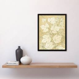 Artery8 Leaves From Nature No 2 Botanical Jones Vintage Framed Wall Art Print in Beige - Size: A4 - thumbnail 4