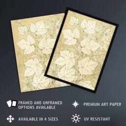 Artery8 Leaves From Nature No 2 Botanical Jones Vintage Framed Wall Art Print in Beige - Size: A4 - thumbnail 2