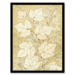 Artery8 Leaves From Nature No 2 Botanical Jones Vintage Framed Wall Art Print in Beige - Size: A4 - thumbnail 1