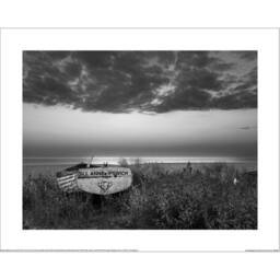 Howard Shooter Suffolk Aldeburgh Boat At Sunset Print in Black - thumbnail 1