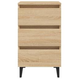 Berkfield Home Sturdy Bed Cabinet with Metal Legs Sonoma Oak 40x35x69 cm in Light Brown - Size: 40 x 35 x 69 cm - thumbnail 5