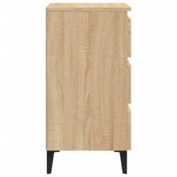 Berkfield Home Sturdy Bed Cabinet with Metal Legs Sonoma Oak 40x35x69 cm in Light Brown - Size: 40 x 35 x 69 cm - thumbnail 6
