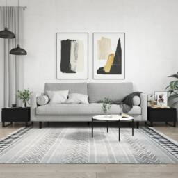 Berkfield Home Modern Coffee Tables 2 pcs Black 50x46x35 cm Engineered Wood - Size: 50 x 46 x 35 cm - thumbnail 2