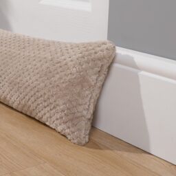 OHS Fabric Door Draught Excluder Weather Seal Waffle Fleece Window Draft Insulation in Light Beige - thumbnail 3