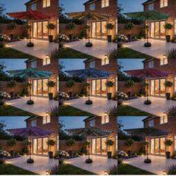 Home Source 3m Round Garden Parasol Patio Sun Shade Canopy Umbrella Crank Tilt in Grey - thumbnail 5