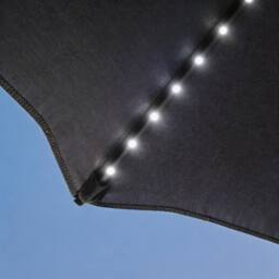 Home Source 3m Round Garden Parasol Patio Sun Shade Canopy Umbrella Crank Tilt in Grey - thumbnail 4