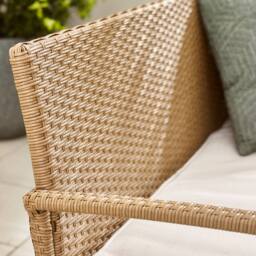 FurnitureboxUK Porto Grey PE Rattan Outdoor Garden 4 Seat Coffee Table & Chairs Set, 2 Chairs 2 Seater Garden Bench in Beige - thumbnail 3