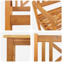 Berkfield Home 5 Piece Garden Dining Set Solid Wood Acacia in Brown - thumbnail 8