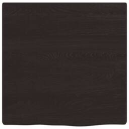 Berkfield Home Wall Shelf Dark Grey 40x40x2 cm Treated Solid Wood Oak in Brown - Size: 40 x 40 x 2 cm - thumbnail 3