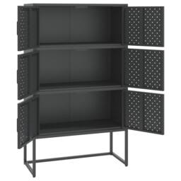 Berkfield Home Highboard Anthracite 80x35x135 cm Steel in Black - Size: 80 x 35 x 135 cm - thumbnail 4