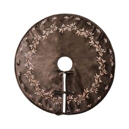 Ivyline Mocha Velvet Mistletoe Tree Skirt D80cm in Brown - thumbnail 2