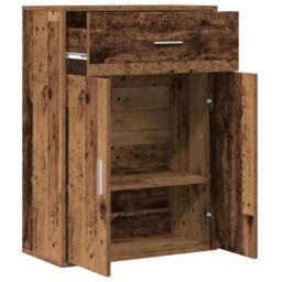 Berkfield Home Sideboard with Drawer with Shelf with Storage with Door Old wood Engineered wood in Brown - thumbnail 5