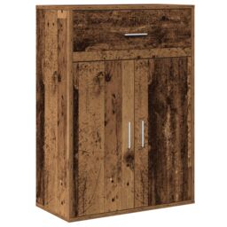 Berkfield Home Sideboard with Drawer with Shelf with Storage with Door Old wood Engineered wood in Brown - thumbnail 2
