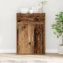 Berkfield Home Sideboard with Drawer with Shelf with Storage with Door Old wood Engineered wood in Brown - thumbnail 1