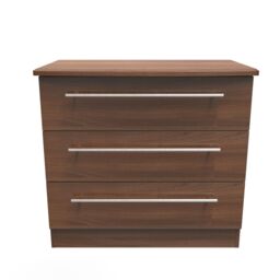 Ready Assembled 2 U Carlton 3 Drawer Chest (Ready Assembled) in Walnut - Size: Medium - thumbnail 1