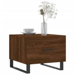 Berkfield Home Coffee Table Brown Oak 50x50x40 cm Engineered Wood - Size: 50 x 50 x 40 cm - thumbnail 3