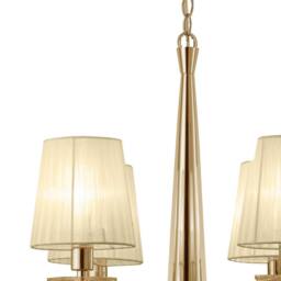 Netlighting Tiffany Pendant 4+4 Light E14+G9 French Gold Cream Shades & Crystal - thumbnail 3