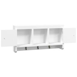 Berkfield Home Key Cabinet White 40x8.5x20 cm Engineered Wood&Steel - thumbnail 6