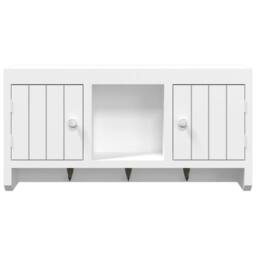 Berkfield Home Key Cabinet White 40x8.5x20 cm Engineered Wood&Steel - thumbnail 5