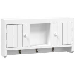Berkfield Home Key Cabinet White 40x8.5x20 cm Engineered Wood&Steel