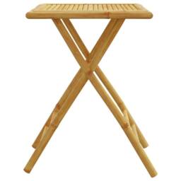 Berkfield Home Folding Garden Table 55x55x75 cm Bamboo in Brown - Size: 55 x 55 x 75 cm - thumbnail 5