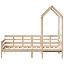 Berkfield Home Day Bed with Roof without Mattress 80x200 cm Solid Wood in Brown - thumbnail 4