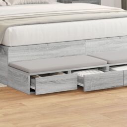 Berkfield Home Bed Drawers Grey Sonoma 135x36, 5x16, 5 cm Engineered Wood - thumbnail 4