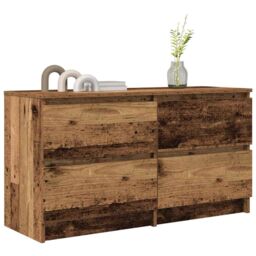 Berkfield Home TV Cabinet Old Wood 100x35x54 cm Engineered Wood in Brown - Size: 100 x 35 x 54 cm - thumbnail 4