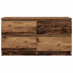 Berkfield Home TV Cabinet Old Wood 100x35x54 cm Engineered Wood in Brown - Size: 100 x 35 x 54 cm - thumbnail 6