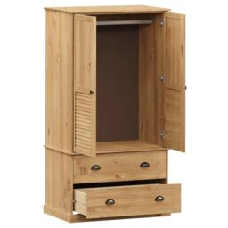Berkfield Home Wardrobe VIGO 90x55x176 cm Solid Wood Pine in Brown - Size: 90 x 55 x 176 cm - thumbnail 5