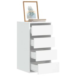 Berkfield Home Corner Chest of Drawers White 40x41x76 cm Engineered Wood - Size: 40 x 41 x 76 cm - thumbnail 1