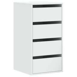 Berkfield Home Corner Chest of Drawers White 40x41x76 cm Engineered Wood - Size: 40 x 41 x 76 cm - thumbnail 2