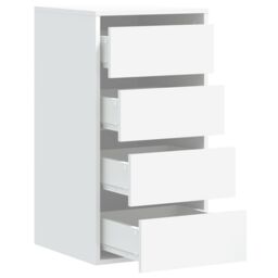 Berkfield Home Corner Chest of Drawers White 40x41x76 cm Engineered Wood - Size: 40 x 41 x 76 cm - thumbnail 5