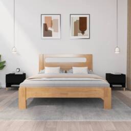 Berkfield Home Elegant Bedside Tables 2 pcs Black 50x46x50 Engineered Wood - thumbnail 2