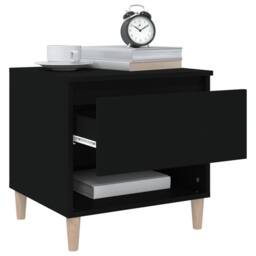 Berkfield Home Elegant Bedside Tables 2 pcs Black 50x46x50 Engineered Wood - thumbnail 4