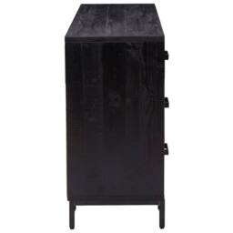 Berkfield Home Sideboard Black 110x35x70 cm Solid Pinewood - Size: 110 x 35 x 70 cm - thumbnail 5