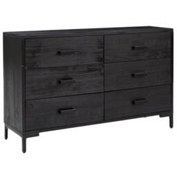 Berkfield Home Sideboard Black 110x35x70 cm Solid Pinewood - Size: 110 x 35 x 70 cm - thumbnail 2